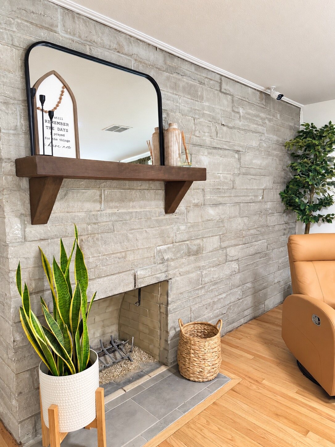 Fireplace and details inside Graceful Living